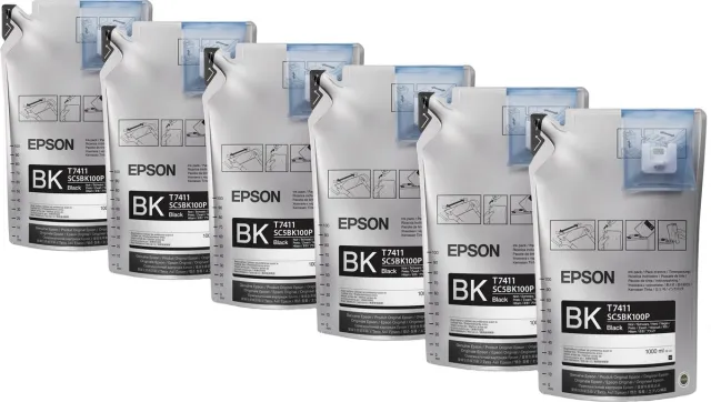 Epson UltraChrome DS High Density Black T741X00 (1Lx6packs) Zwart