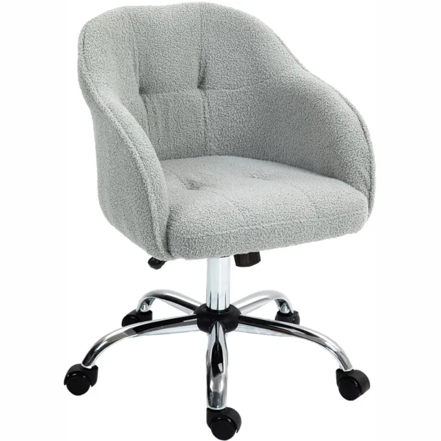 Homcom Bureaustoel Polyester, Kunstleer 56L x 61B x 76-86H cm Grijs