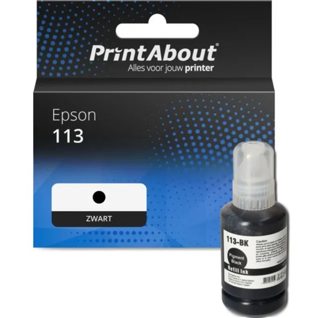 PrintAbout huismerk Inktcartridge 113 (C13T06B140) Zwart geschikt voor Epson