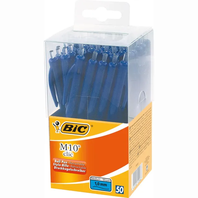 Balpen Bic M10 medium blauw in tubo verpakking, foto 2