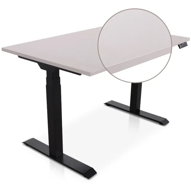 Multi Ratio Lineaflex MRC PRO Zit-Sta Bureau – Elektrisch Verstelbaar – 120x80 cm – Blad Sand Grey – Zwart Frame – ARBO Norm NEN-EN 527 – Met memorybediening – 150 KG Draagvermogen – 130 cm Hoog