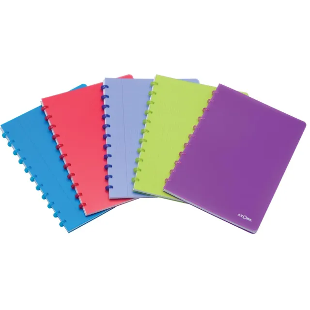 Atoma Trendy schrift, ft A4, 144 bladzijden, PP, commercieel geruit, geassorteerde kleuren blauw