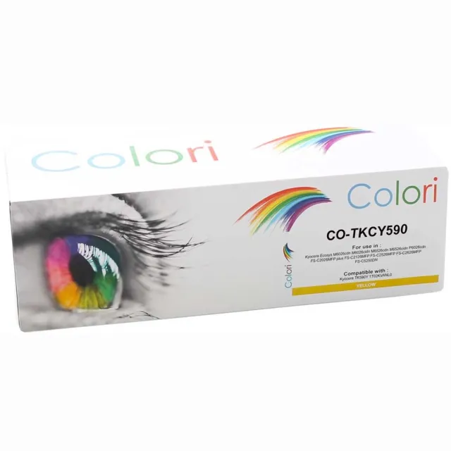 Colori huismerk toner geschikt voor Kyocera TK-590Y geel voor M6026cdn M6026cidn M6526cdn M6526cidn P6026cdn FS-C2026 FS-C2026MFP FS-C2126 FS-C2126MFP FS-C2526 FS-C2526MFP FS-C2626MFP FS-C5250DN TK590 Y