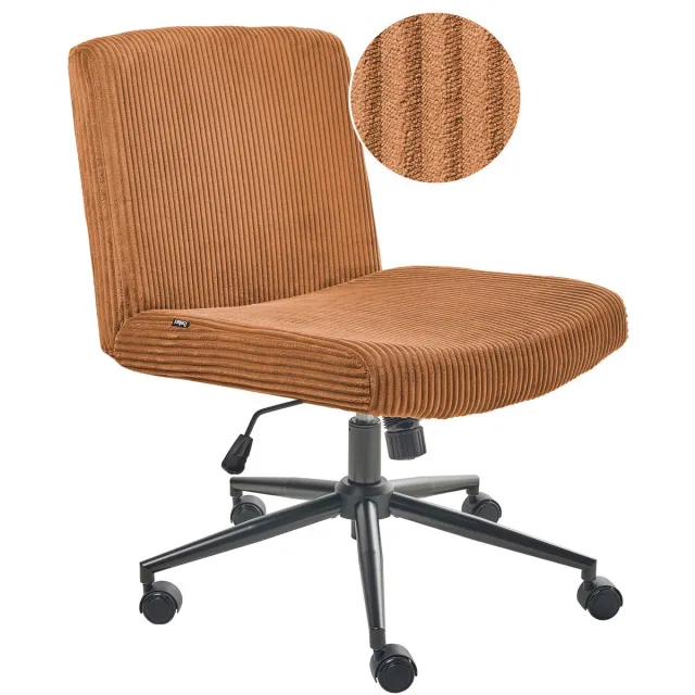 Beliani GEDDES - Bureaustoel - Goudbruin - Corduroy