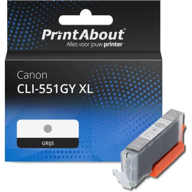 PrintAbout huismerk Inktcartridge CLI-551GY XL Grijs Hoge capaciteit geschikt voor Canon