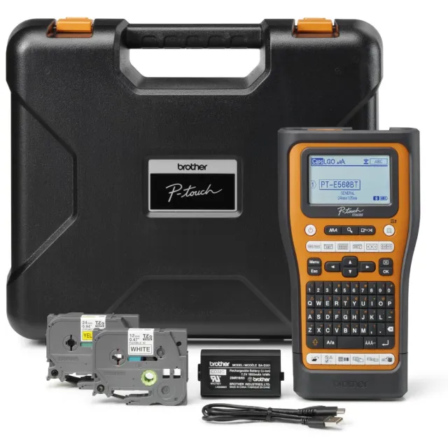 Brother beletteringssysteem PT-E560BT met draagkoffer, 2 tapes, adapter en batterij