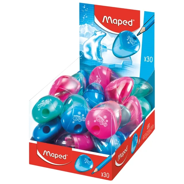 Maped Puntenslijper Maped Igloo 1gaats display á 30 stuks assorti