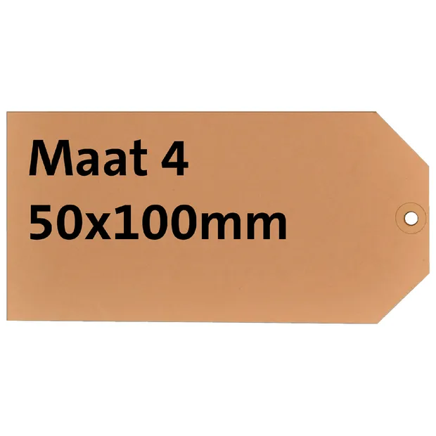 HF2 Label karton nr 4 200gr 50x100mm chamois 1000 stuks