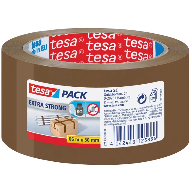 Tesa verpakkingsplakband Extra Strong, ft 50 mm x 66 m, PVC, bruin
