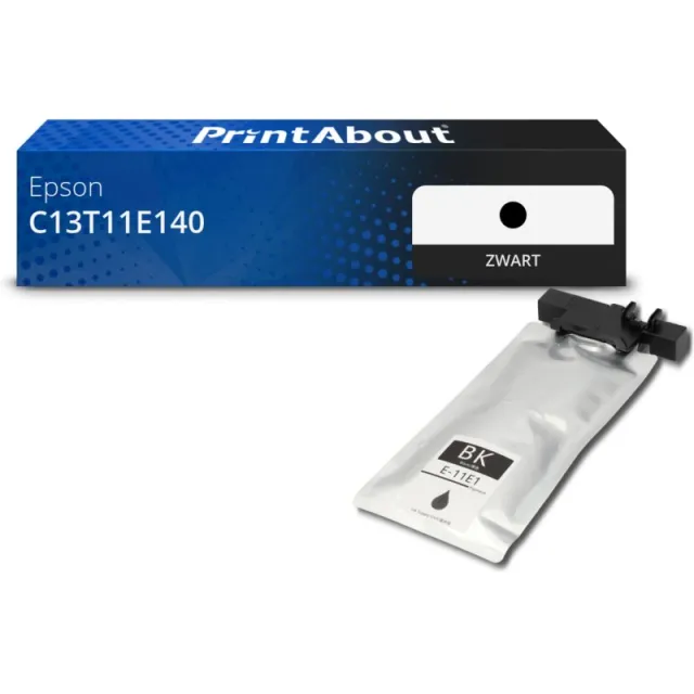 PrintAbout huismerk Inktcartridge C13T11E140 Zwart Extra hoge capaciteit Geschikt voor Epson