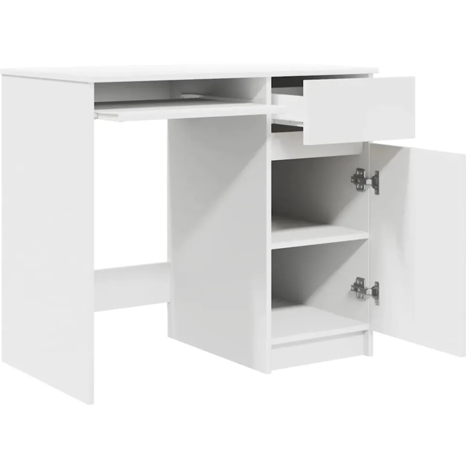vidaXL Bureau 86x49x76 cm spaanplaat wit, foto 4