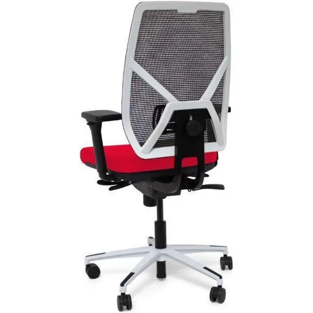 MR Actiflexx Bureaustoel Actiflexx Weave ARBO NPR 1813 | stof rood - rug wit | wit voetenkruis! Rood / wit