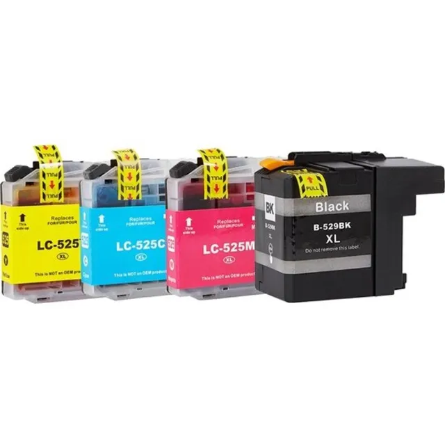 Inktkeuze LC-525 / LC-529 Zwart + Alle Kleuren - Huismerk inktcartridge compatible met Brother DCP-J100 / MFC-J200 / DCP-J105 / MFC-J200 / DCP-J100 / DCP-J105 Zwart, Magenta, Cyaan, Geel