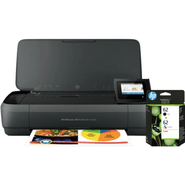 Hp OfficeJet 250 Mobile Printer + 1 set extra cartridges