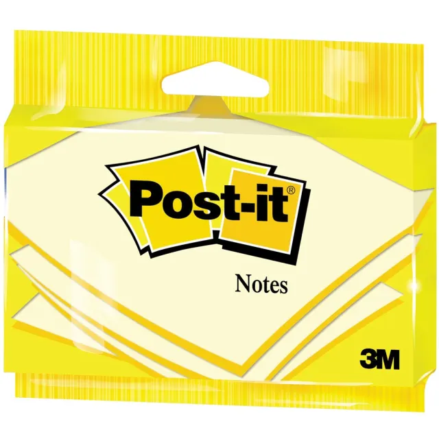 Post-It Notes , 100 vel, ft 76 x 127 mm, geel, op blister