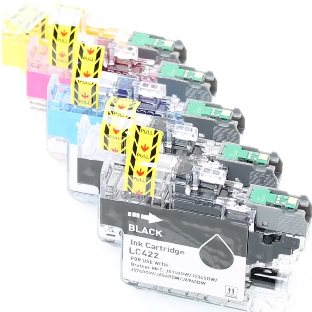 ABC huismerk set 5x inkt cartridge geschikt voor Brother LC422 geschikt voor MFC-J5340DW MFC-J5345DW MFC-J5740DW MFC-J6540DW MFC-J6940DW Set 5 stuks