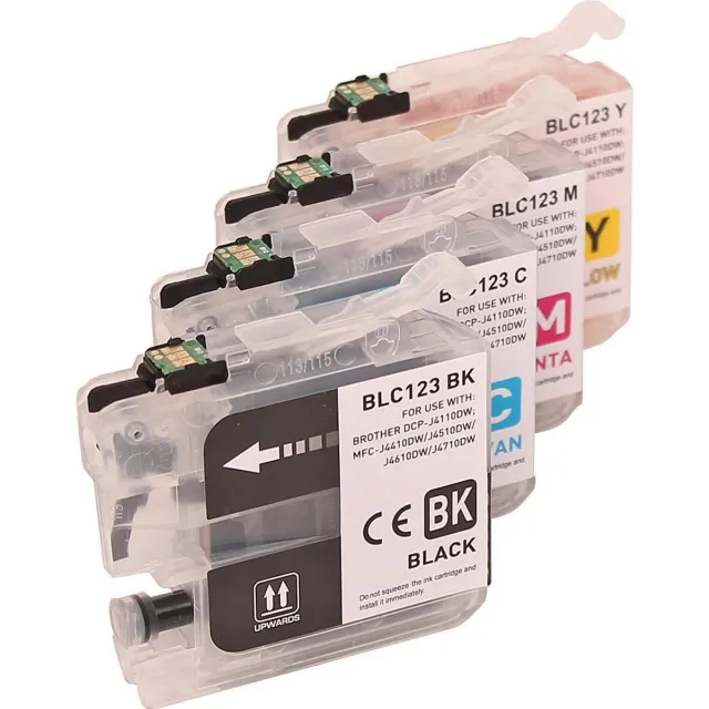 ABC Set 4x ABC huismerk inkt cartridge geschikt voor Brother LC-121 LC-123XL voor DCP-J132W DCP-J152W DCP-J152WR DCP-J172W DCP-J4110DW DCP-J4110W DCP-J552DW DCP-J752DW MFC-J245 MFC-J285DW MFC-J4310DW Set 4 stuks