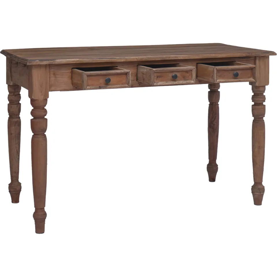 vidaXL Bureau met lades 117x57x75 cm massief mahoniehout Bruin