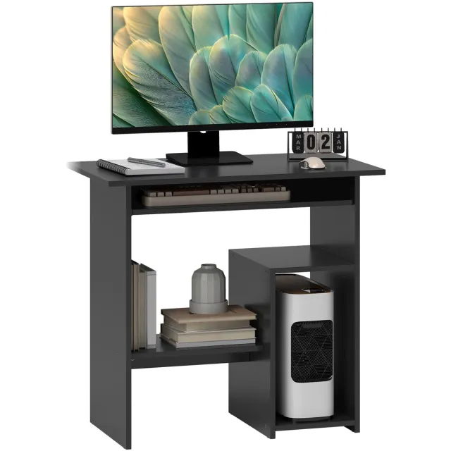 Homcom Computerbureau met toetsenbordlade - Computertafel - Bureau - Zwart