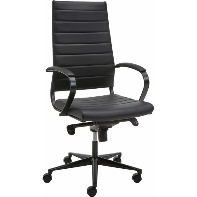 ABC Kantoormeubelen Ergonomische bureaustoel design 601 hoge rug zwart frame zwarte zitting