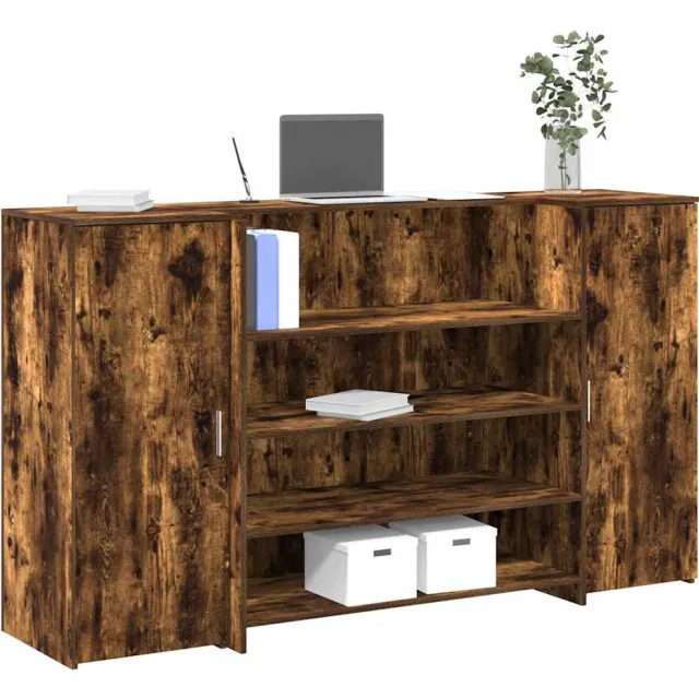 vidaXL Receptiebalie 180x50x103,5 cm bewerkt hout gerookt eikenkleurig Bruin