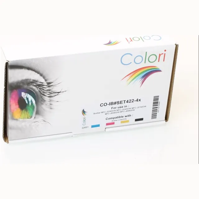 Colori huismerk set 4x inkt cartridge geschikt voor Brother LC422 MFC-J5340DW MFC-J5345DW MFC-J5740DW MFC-J6540DW MFC-J6940DW Set 4 kleuren