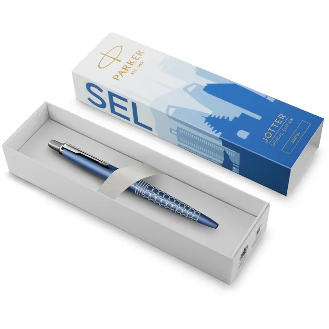 Parker Jotter balpen, special edition Seoul, medium, in giftbox blauw