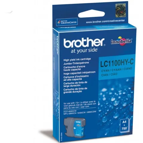 Brother inktcartridge, 750 pagina's, OEM LC-1100HYC, cyaan