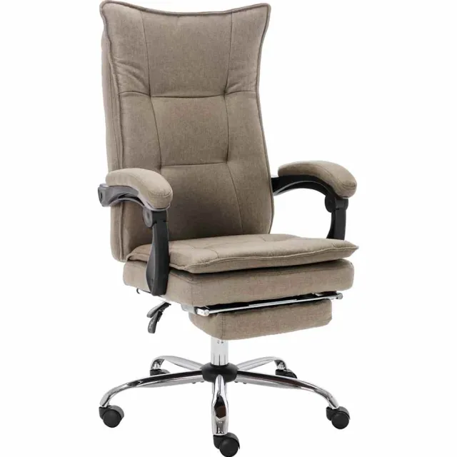 vidaXL Kantoorstoel stof taupe