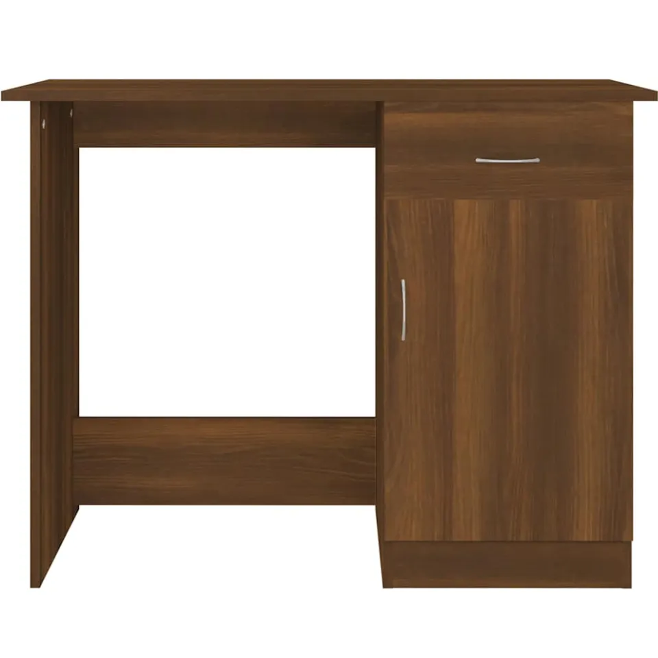 vidaXL Bureau 100x50x76 cm bewerkt hout bruin eikenkleur, foto 3