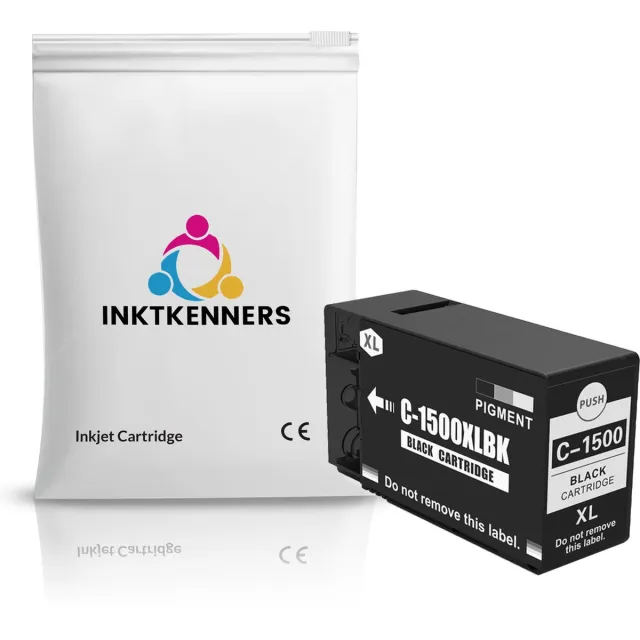 Inktkenners Inktcartridge Geschikt voor Canon PGI-1500 - Zwart / PGI-1500XL | Zwart Cartridge Geschikt voor Canon Maxify MB2050, MB2150, MB2350, MB2750, MB2755