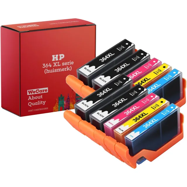 WeCare 10-pack | Geschikt voor HP 364 / 364XL - Multipack van 10 inktcartridges - Geschikt voor Deskjet 3070A - 3520 - Photosmart 5510 - 5515 - 5520 - 6510 - 6520 - 7510 - 7520 Multipack 10 cartridges