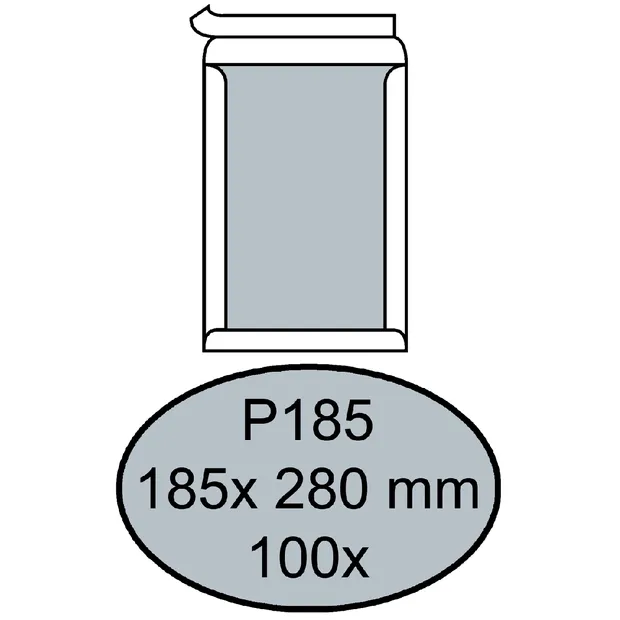 Quantore Envelop Quantore bordrug P185 185x280mm zelfklevend wit 100 stuks