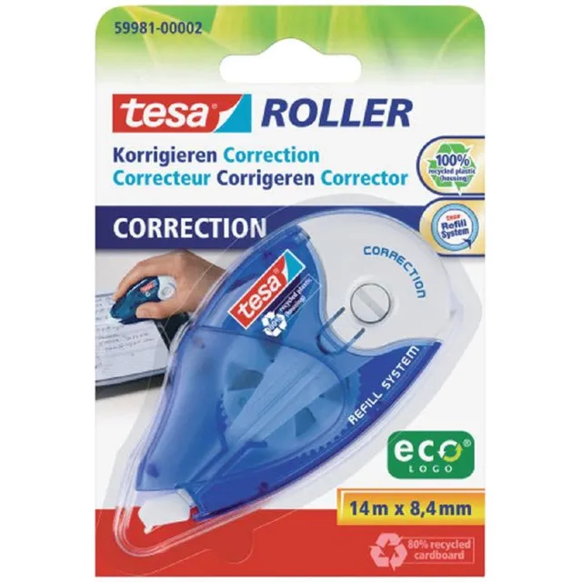 Tesa Correctietape tesa eco 8.4mm navulbaar blister | 5 stuks Wit