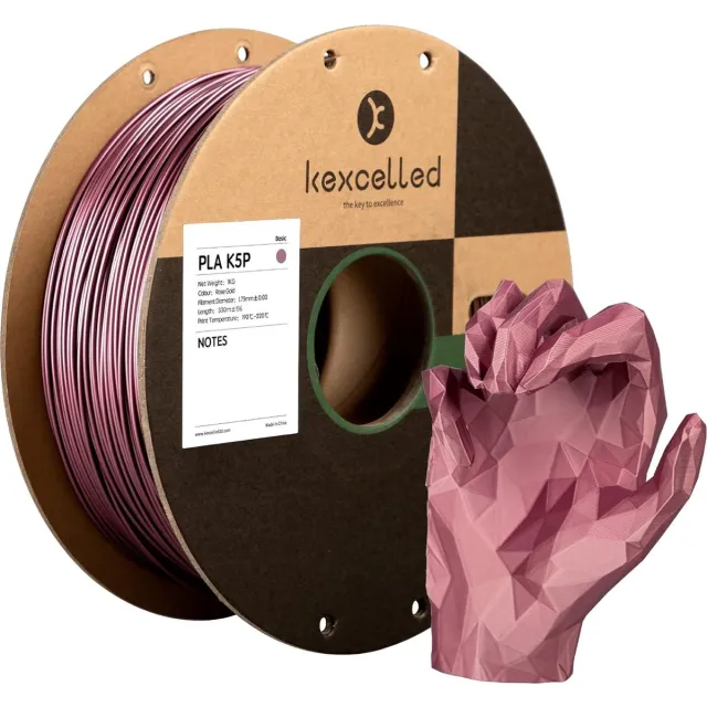 kexcelled PLA Metaalachtig Rose-Goud/Metallic Rose Gold 1.75mm 1kg 3D Printer filament Rose-Goud/Rose Gold - PLA K5P 1kg