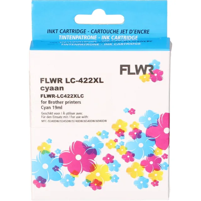 FLWR Cartridges / Brother LC-422XL / cyaan / Geschikt voor Brother