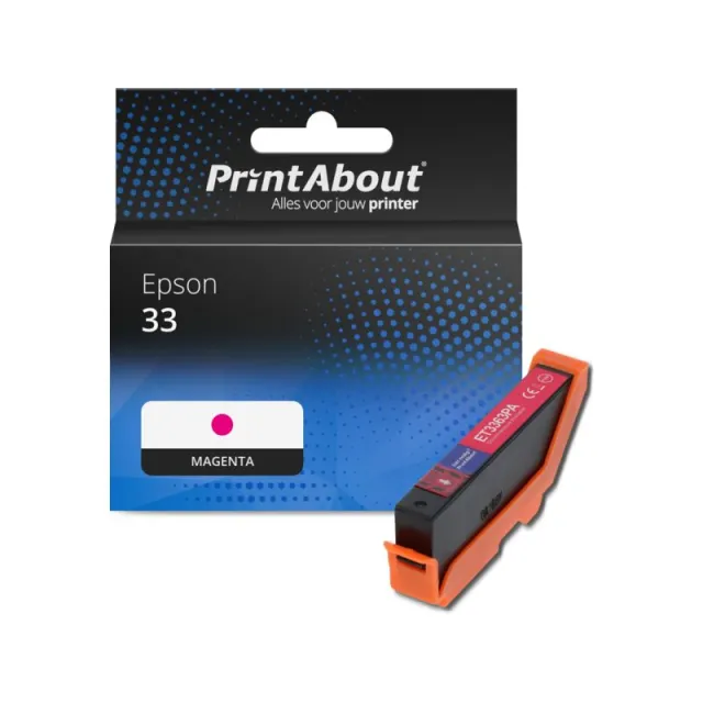 PrintAbout huismerk Inktcartridge 33 (C13T33434012) Magenta Geschikt voor Epson