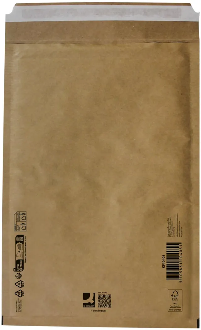 Q-CONNECT luchtkussenenveloppen, bruin, 6-F, 240 x 350 mm, doos van 100 stuks