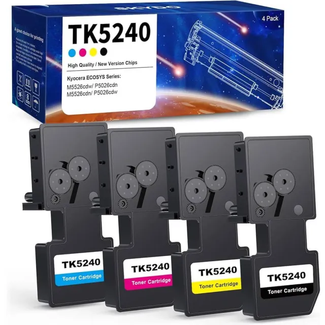 WeCare 4-pack | Geschikt voor Kyocera TK-5240KCMY / TK5240KCMY - Alternatieve Toners - Zwart, Cyaan, Magenta, Geel - Geschikt voor Kyocera Ecosys M5526cdn, M5526cdw, P5026cdn, P5026cdw Multipack 4 toners