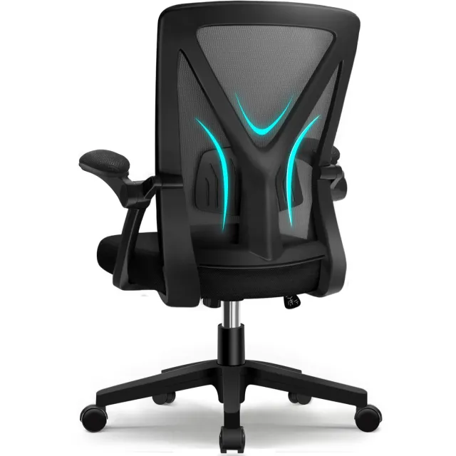 Elekiatech Ergonomische Bureaustoel - Bureaustoel - Bureaustoelen voor Volwassenen - opklapbare armleuningen-150 Kg - Zwart