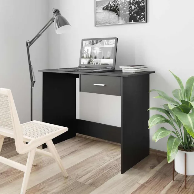vidaXL Bureau 100x50x76 cm bewerkt hout wit, foto 2