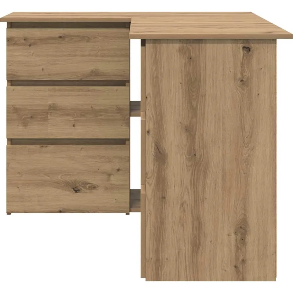 vidaXL Hoekbureau 145x100x76 cm bewerkt hout artisanaal eikenkleur, foto 4