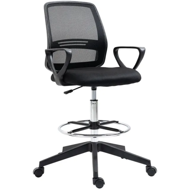 ZYLARO Ergonomische Bureaustoel met Verstelbare Voetensteun - Mesh Bekleding - In Hoogte Verstelbaar - 360° Draaibaar - Kantoorstoel - Gamestoel - Volwassenen Stoel - Directiestoel - Computerstoel - Zwart