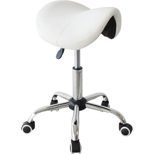 VDD Zadelkruk ergonomisch - kapperskruk - werkkruk - tabouret - hoogte instelbaar Wit