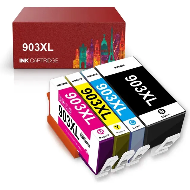 WeCare 4-pack | Geschikt voor HP 903 / HP 903XL inktcartridges - Geschikt voor HP Officejet 6950 - Officejet Pro 6960 - Officejet Pro 6970 Multipack 4 cartridges