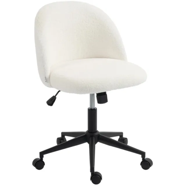 NordHaus Ergonomische Draaibare Bureaustoel van Teddyfleece – In Hoogte Verstelbaar – 360° Draaibaar – Comfortschuim – Met Wielen – Crème