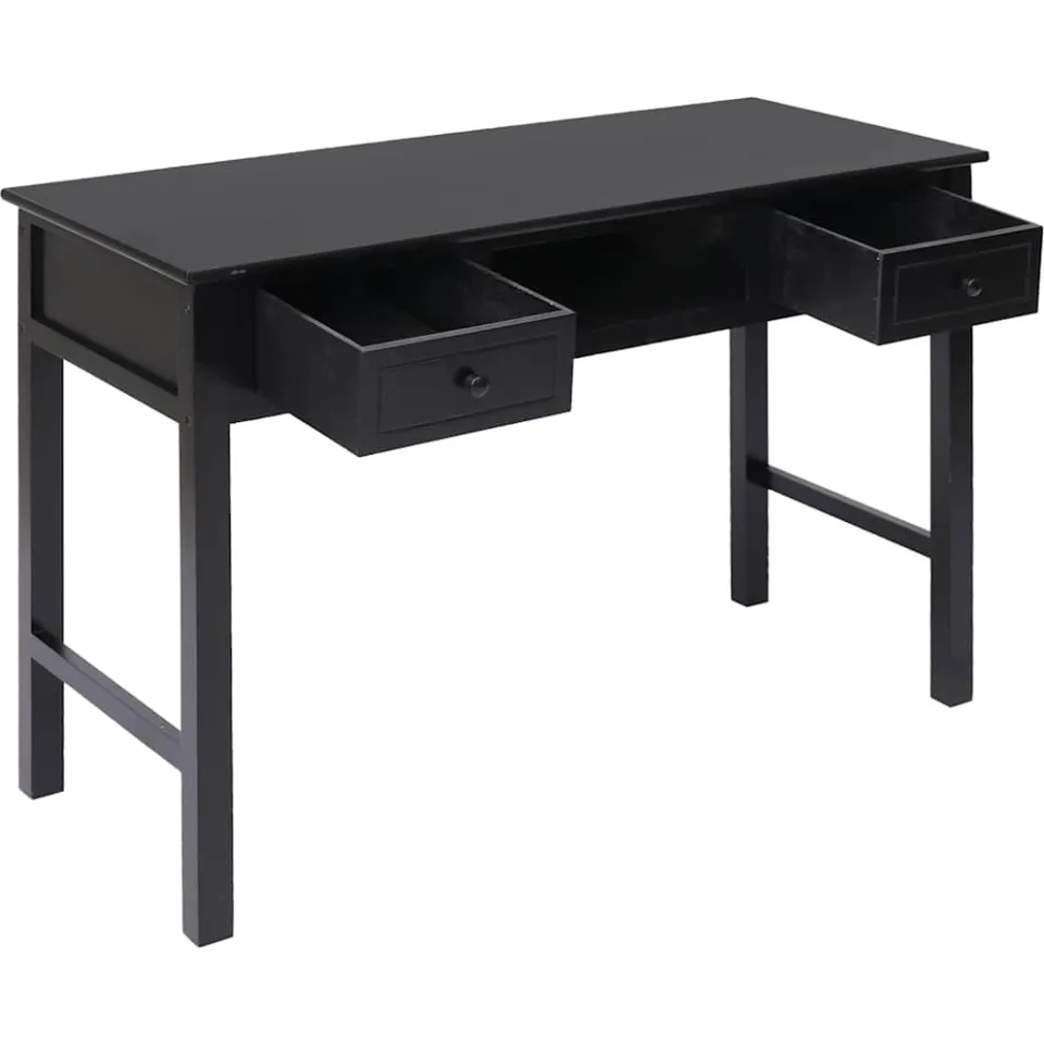 vidaXL Schrijftafel 110x45x76 cm hout zwart, foto 3