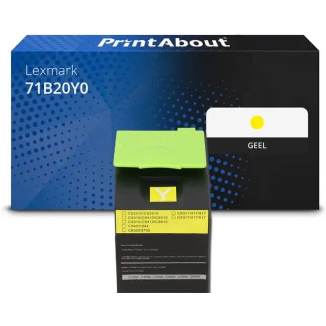 PrintAbout Huismerk Lexmark 71B20Y0 Toner Geel