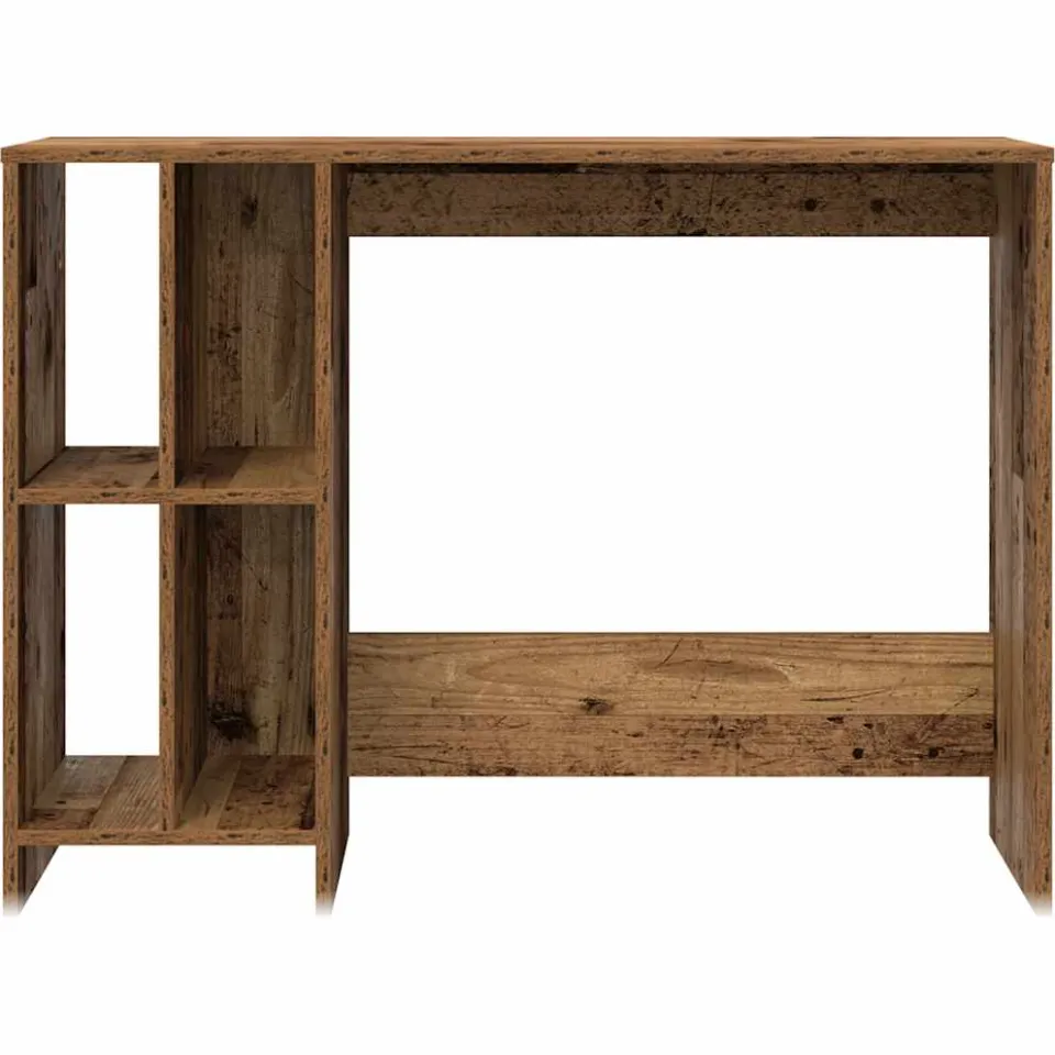 vidaXL Bureau 102,5x35x75 cm bewerkt hout oud houtkleurig bruin, foto 4