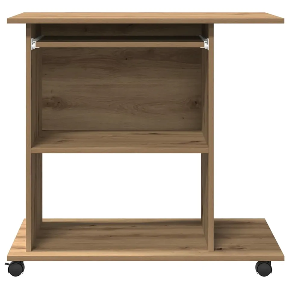 vidaXL Computerbureau 80x50x75 cm bewerkt hout artisanaal eikenkleur Bruin